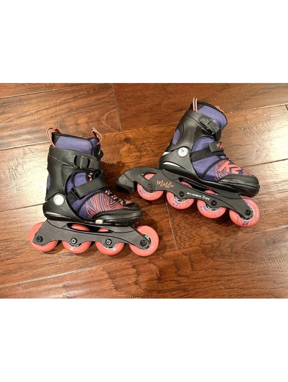 K2 Marlee Adjustable Kids Inline Skates Rollerblades Size 1-5 Black Purple